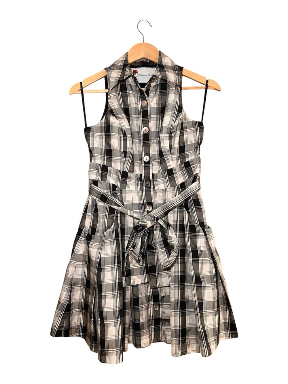 Black and White Plaid Mini Dress